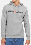 JACK & JONES Herren Hoodie Logo JJECORP Old Sweat Hood NOOS (12137054) Grau/Hellgrau/Hellblau/Schwarz