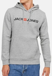 JACK & JONES Herren Hoodie Logo JJECORP Old Sweat Hood NOOS (12137054) Grau/Hellgrau/Hellblau/Schwarz