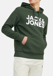 JACK & JONES Herren Hoodie Kapuzenpullover JJECORP (12152840) Grün/Dunkelgrün