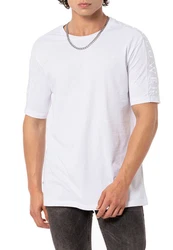 RedBridge T-Shirt Oversized mit Schriftzug Weiß/Grau/Creme