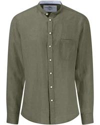 FYNCH-HATTON Langarmhemd Dunkelgrün/Grün/Khaki