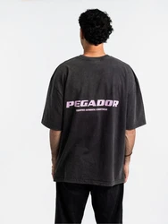 Pegador T-Shirt Colne Logo Oversized Tee Schwarz/Dunkelgrau/Grau/Beige