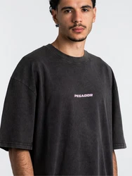 Pegador T-Shirt Colne Logo Oversized Tee Schwarz/Dunkelgrau/Grau/Beige