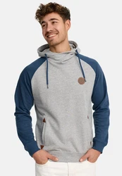 Indicode Kapuzenpullover INRowland Grau/Dunkelblau/Hellgrau