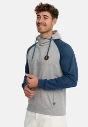 Indicode Kapuzenpullover INRowland Grau/Dunkelblau/Hellgrau