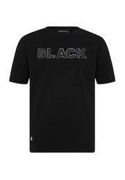 T-Shirt BLACK-Print Rundhals, Regular Fit, 100 % Baumwolle