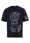RedBridge T-Shirt Oversized Totenkopf-Print Blau/Dunkelblau