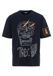 RedBridge T-Shirt Oversized Totenkopf-Print Blau/Dunkelblau