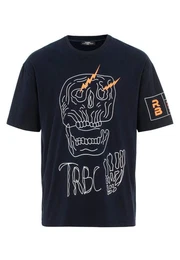 T-Shirt Oversized mit Totenkopf-Print - Rundhals, Streetwear, 100 % Baumwolle