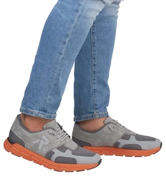 RIEKER Sport Preston Slip-On Sneaker Hellgrau/Orange/Grau