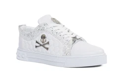 TAMBOGA Herren-Sneaker mit Totenkopf Weiß