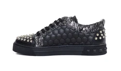 TAMBOGA Herren-Sneaker mit Totenkopf Dunkelgrau/Grau/Schwarz/Dunkelblau