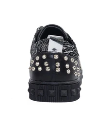 TAMBOGA Herren-Sneaker mit Totenkopf Dunkelgrau/Grau/Schwarz/Dunkelblau
