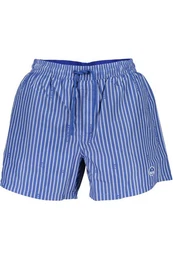Badeshorts Herren-Badehose Blau mit Muster, Kordelzug und Bio-Baumwolle