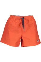 Badeshorts Herren-Badeshorts aus Bio-Baumwolle in Orange mit Taschen & Kordelzug