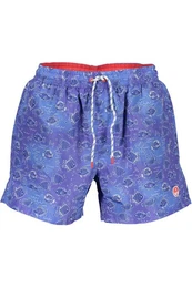Badeshorts Lila Herren-Badehose aus Recyclingmaterial mit Taschen und Kordelzug