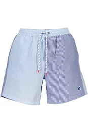 Badeshorts Herren-Badeboxer Blau: Gestreift, Bio-Baumwolle, Praktische Details