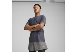 PUMA Laufshirt SEASONS T-Shirt Herren Dunkelblau/Dunkelgrau/Grau