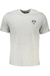 T-Shirt Graues Herren-Kurzarmshirt mit Rundhals &