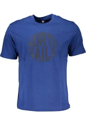 T-Shirt Herren Kurzarm T-Shirt Blau mit Print &