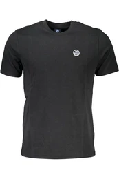 T-Shirt Schwarzes Herren Kurzarm-T-Shirt mit Rundhals und
