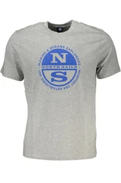 T-Shirt Herren Kurzarm T-Shirt Grau mit Rundhals und