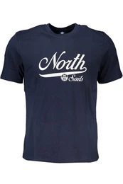 T-Shirt Herren Kurzarm T-Shirt Blau mit Print und Rundhals
