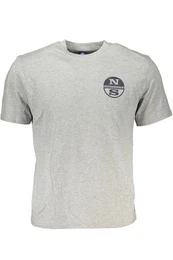 T-Shirt Kurzarm Herren T-Shirt Grau mit Rundhals und