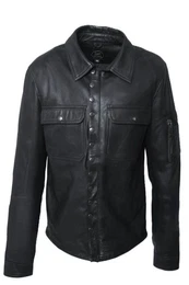 Lederjacke Lieblingshemd Lssiges Lederhemd im leichten Piloten Style in schwarz