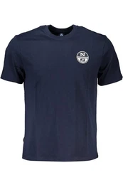 T-Shirt Herren Kurzarm-T-Shirt Blau mit Rundhalsausschnitt