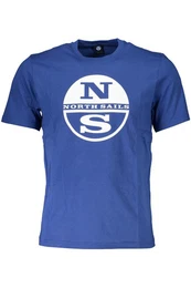 T-Shirt Herren T-Shirt Blau: Kurzarm, Rundhals, Mit Print &
