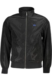 Outdoorjacke Elegante Herrenjacke Schwarz mit Reiverschluss & Stickerei