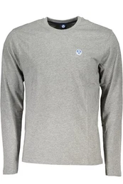 T-Shirt Langarm Rundhals Herren T-Shirt Grau aus recycelten