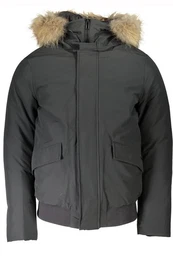 Outdoorjacke Herrenjacke Grau mit Kapuze & Abnehmbarem Fell - Funktional & Stilvoll