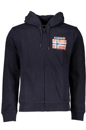 Sweatshirt Herren Hoodie Blau Reiverschluss: Gefttert