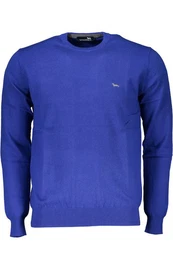 Strickpullover Blauer Herrenpullover mit Rundhals und Stickerei - Eleganz pur