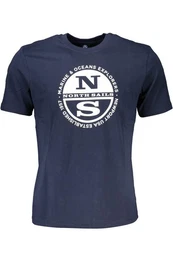 T-Shirt Blaues Herren Kurzarm-T-Shirt mit Rundhals und