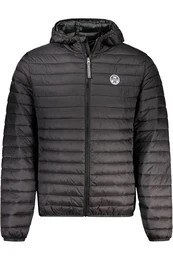 Outdoorjacke Herrenjacke Schwarz mit Kapuze, Leichtgewicht 100g, Taschen & Logo