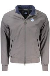 Outdoorjacke Herrenjacke Grau mit Reiverschluss aus recyceltem Material