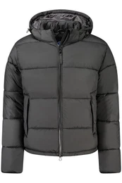 Outdoorjacke Herrenjacke Schwarz mit Abnehmbarer Kapuze und Reiverschluss