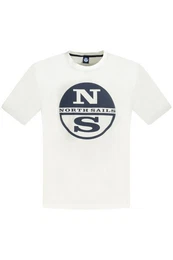 T-Shirt Weies kurzrmliges Herren T-Shirt mit Print und
