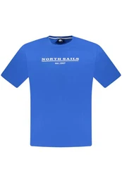T-Shirt Herren Kurzarm-T-Shirt Blau mit Rundhals und