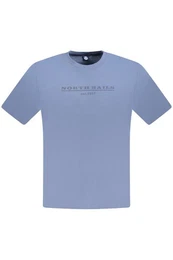 T-Shirt Kurzarm-Herren T-Shirt Blau mit Druck und
