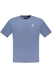 T-Shirt Stylisches Herren T-Shirt Blau mit Applikation und