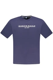 T-Shirt Herren T-Shirt Blau: Kurzarm, Rundhals mit Print