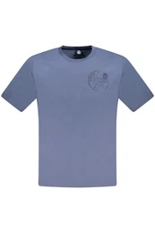 T-Shirt Herren Kurzarm T-Shirt Blau mit Logo und Print