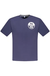 T-Shirt Blaues Herren T-Shirt mit Rundhals und Druck