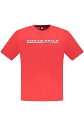 T-Shirt Herrenkurzarmshirt mit Rundhals und Druck - Rot