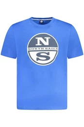 T-Shirt Blaues Kurzarm-T-Shirt fr Herren Rundhals mit