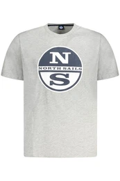 T-Shirt Graues Kurzarm-T-Shirt fr Herren mit Print und